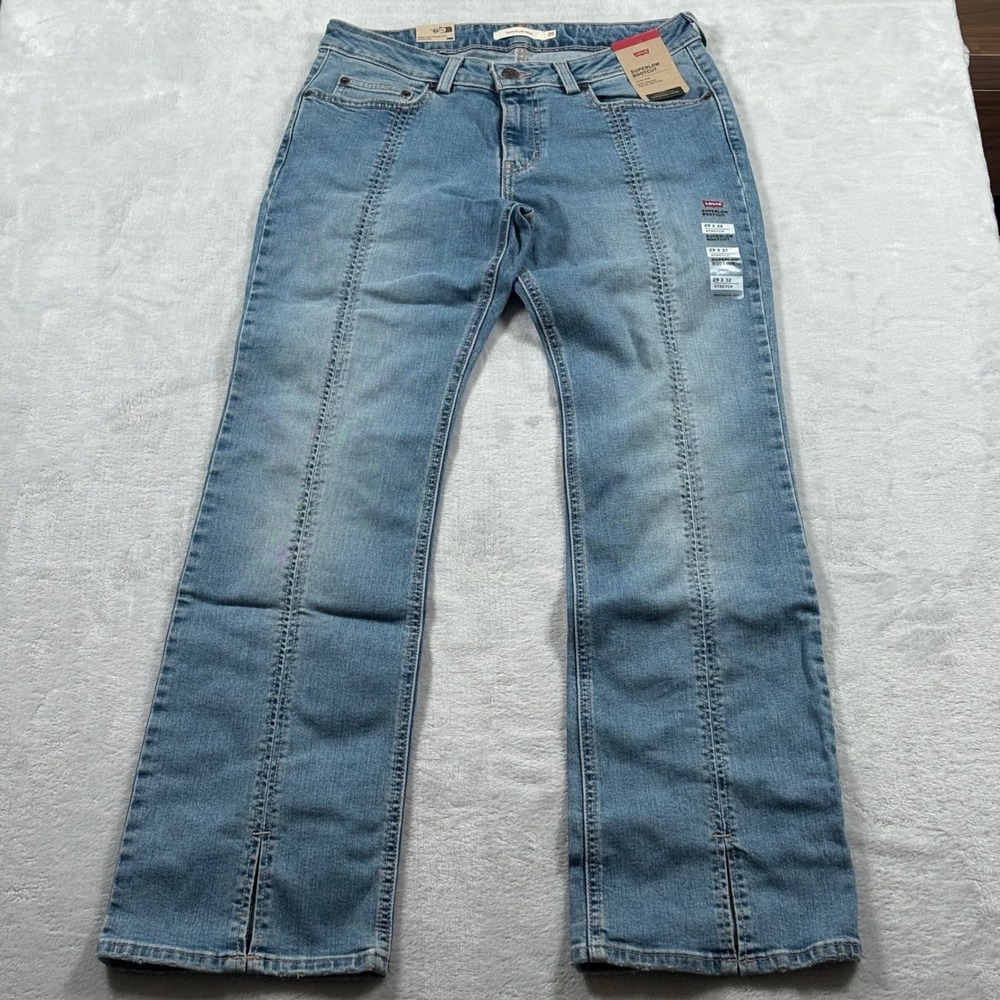 Levis Superlow Bootcut Jeans Womens 29x32 Light Wash Stretch Low Rise Denim